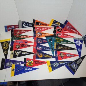 Lot of 28 Rico/Tag Express Nhl Mini Pennants New